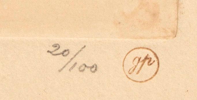 Felicien Rops, mjukgrundsetsning, monograms signerad, 20/100.