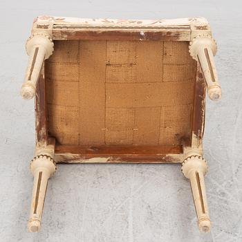 A Gustavian stool, Sweden, late 18th century.