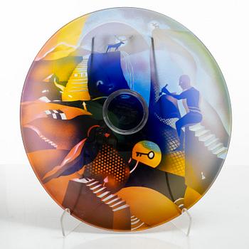 Bertil Vallien, dish, glass, Kosta Boda.