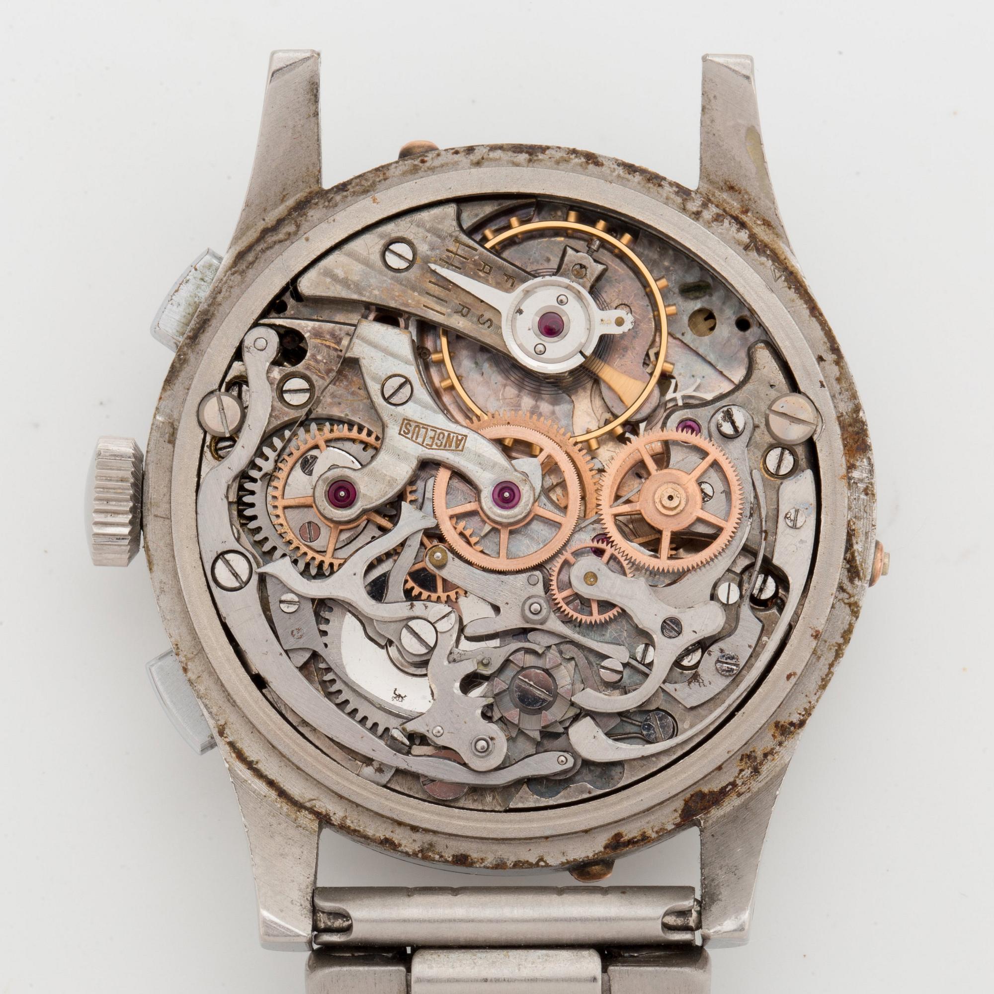 ANGELUS, Datoluxe, kronograf, armbandsur, 38 mm,