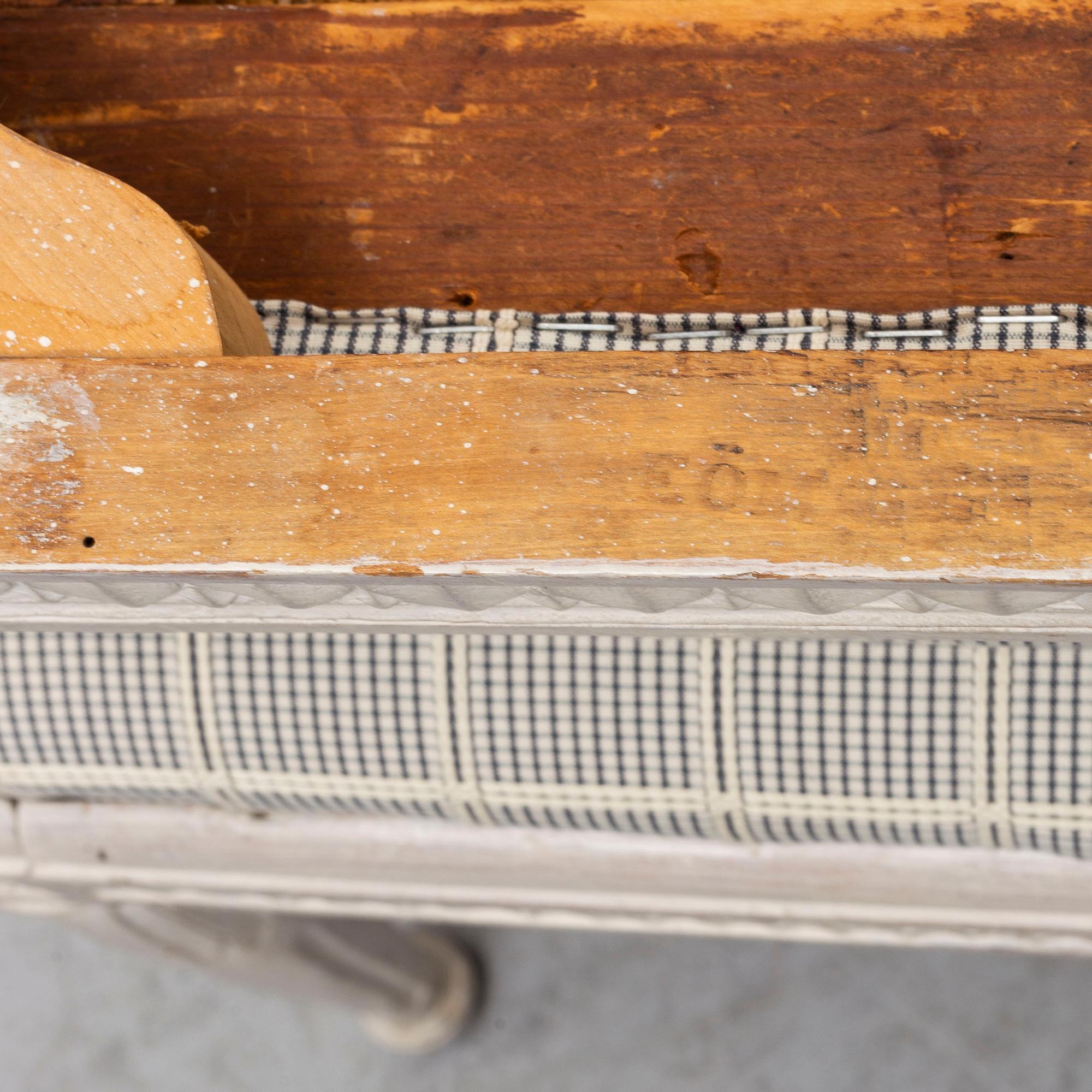 A pair of gustavian late 18th century stools by Erik Öhrmark (master in Stockholm 1777-1813).