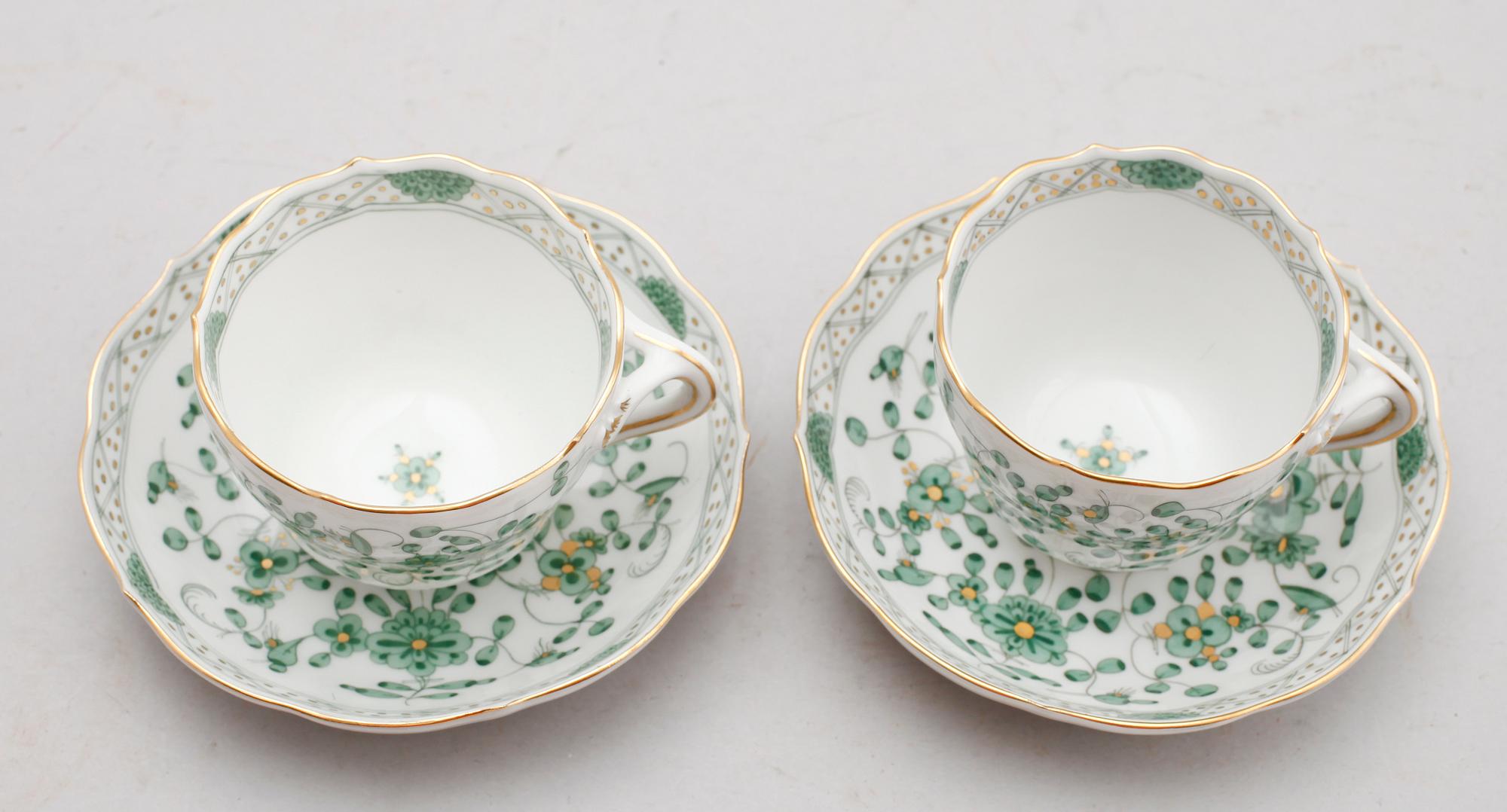 MOCKAKOPPAR, 12 st, porslin, Meissen, 1900-talets andra hälft.