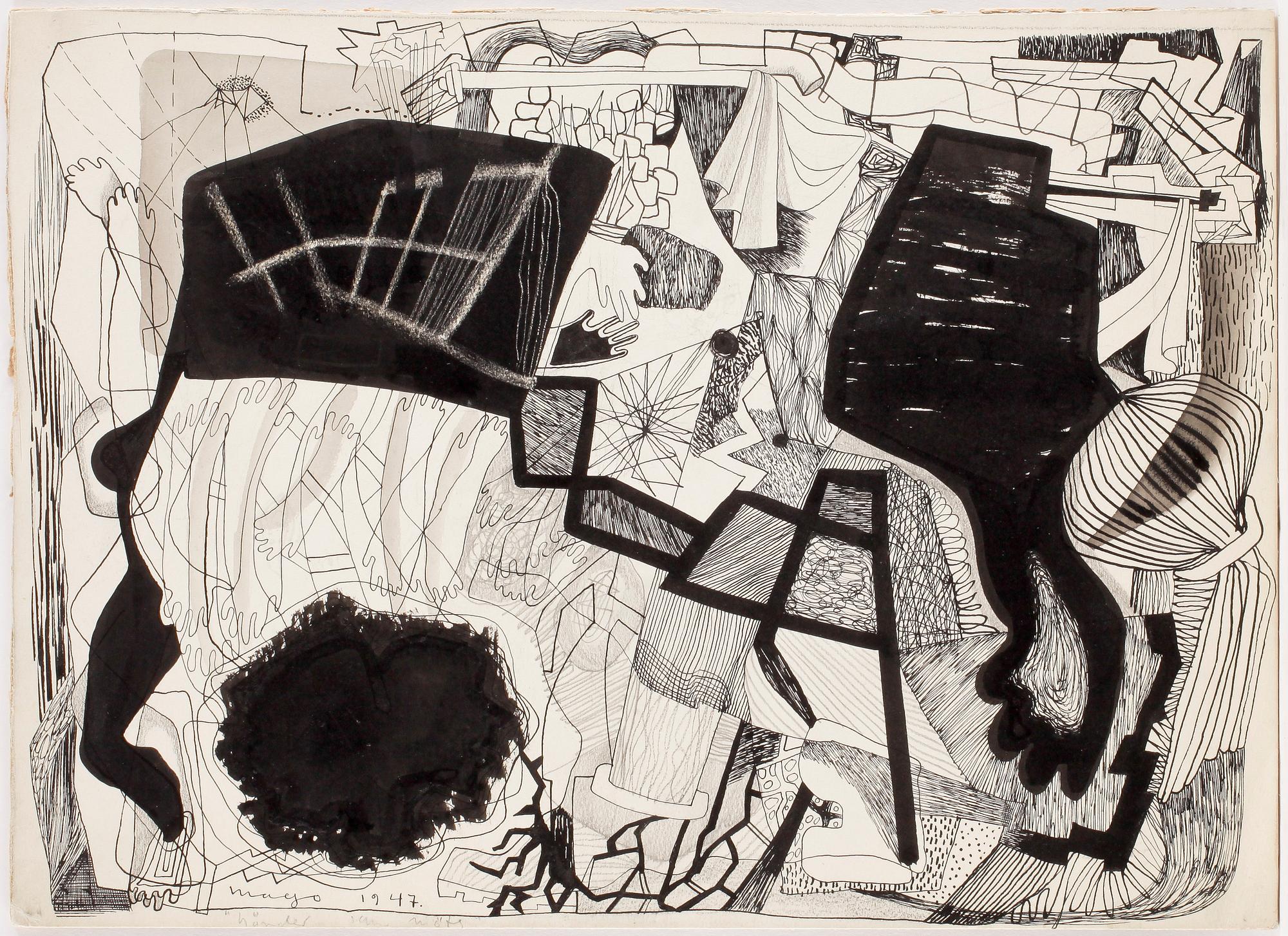 MAX GOLDSTEIN (MAGO), dräktskisser, kritteckningar, akvareller, ca 60 st, vissa daterade o signerade.