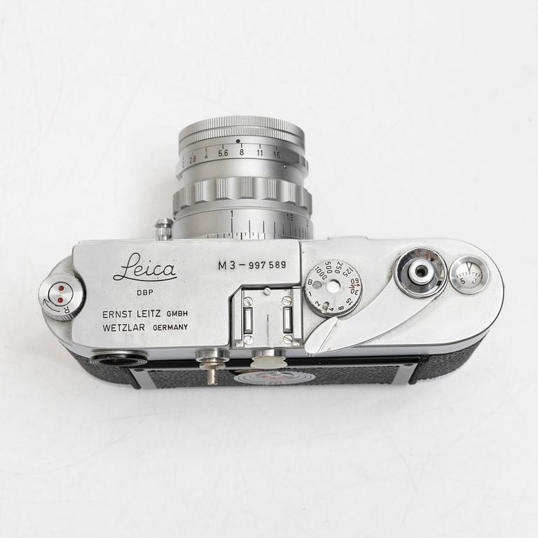 A Leica M3 camera with lens and accessories, Ernst Leitz, Wetzlar, Germany, 1960.