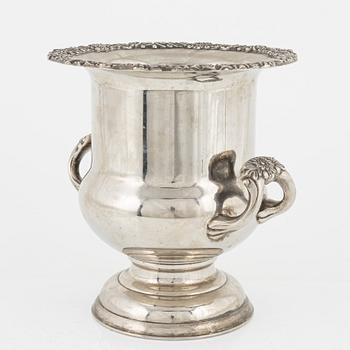A silver plated wine cooler, Hong Kong, second half of the 20th Century.