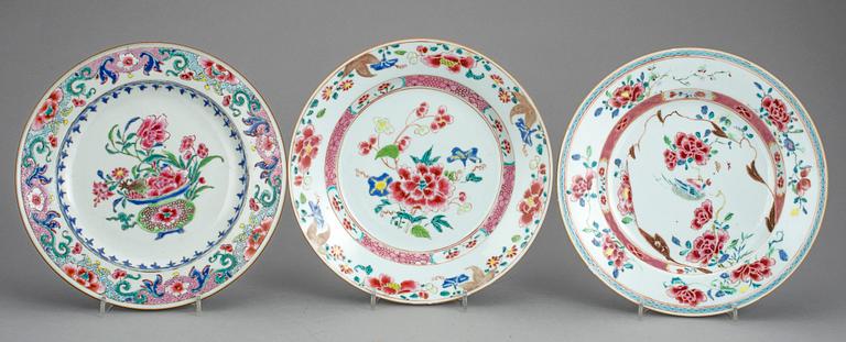 TALLRIKAR, 10 st, porslin, Qianlong, Kina 1700-tal.