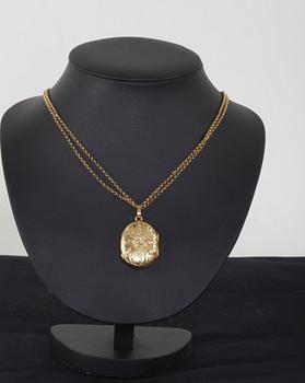 HÄNGE MED KEDJA, 18k guld.
