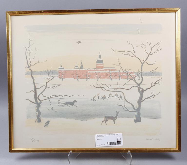 EINAR JOLIN, färglitografi, sign o numr 44/250.
