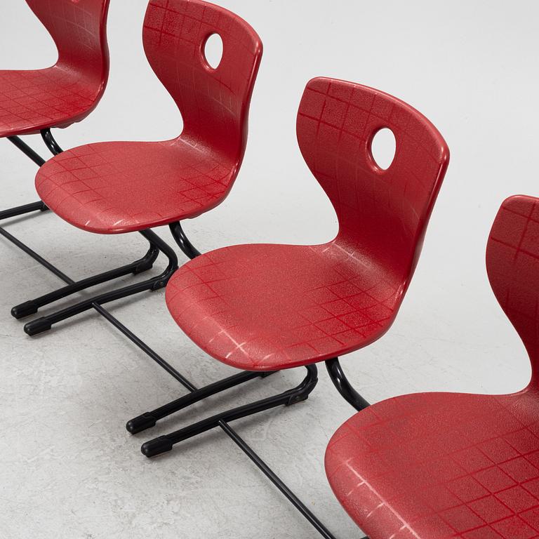 Verner Panton, four childern's chairs, 'Pantoswing', VS, 21st century.