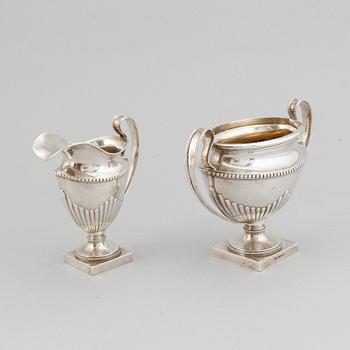 Kaffeservis, 3 delar, silver, gustaviansk stil, Suomen Kultasepät Oy, Åbo, Finland 1917.