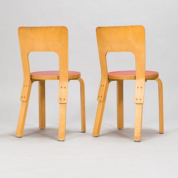 Alvar Aalto, two mid-20th century '66' chairs for Artek.