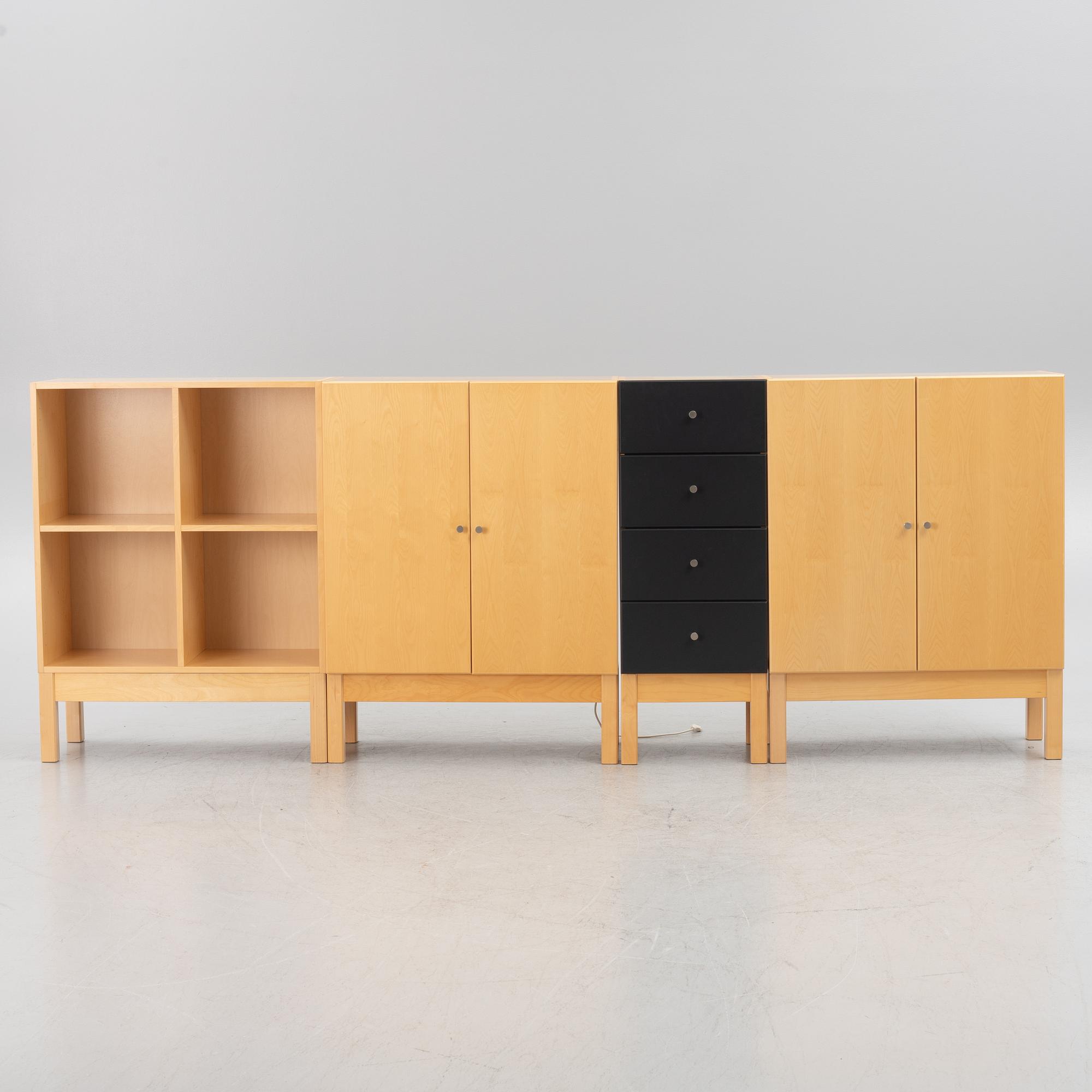 Two cabinets, a chest of drawers and a bookcase, Horreds, 21st Century.