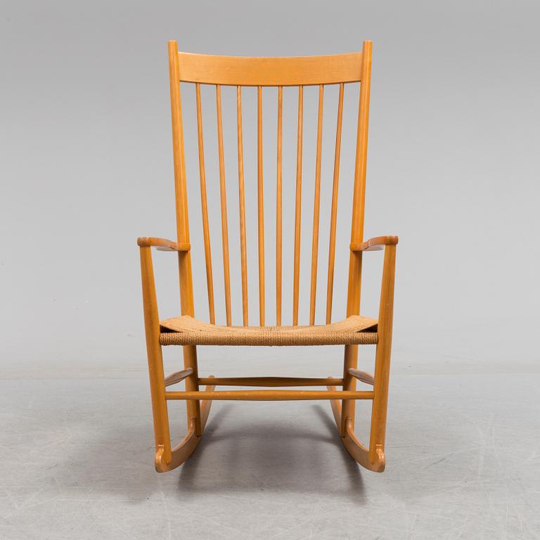 A 'J16' rocking chair by Hans J Wegner, F.D.B Møbler, Denmark.