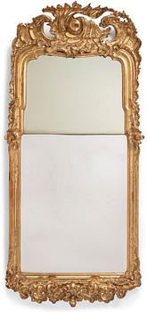 95. A Swedish Rococo mirror.