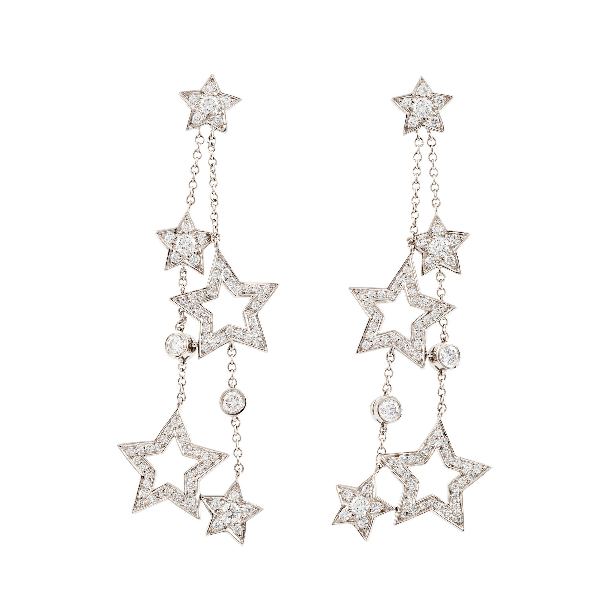 Tiffany & Co, Tiffany & Co, earrings, platinum with round brilliant cut diamonds.
