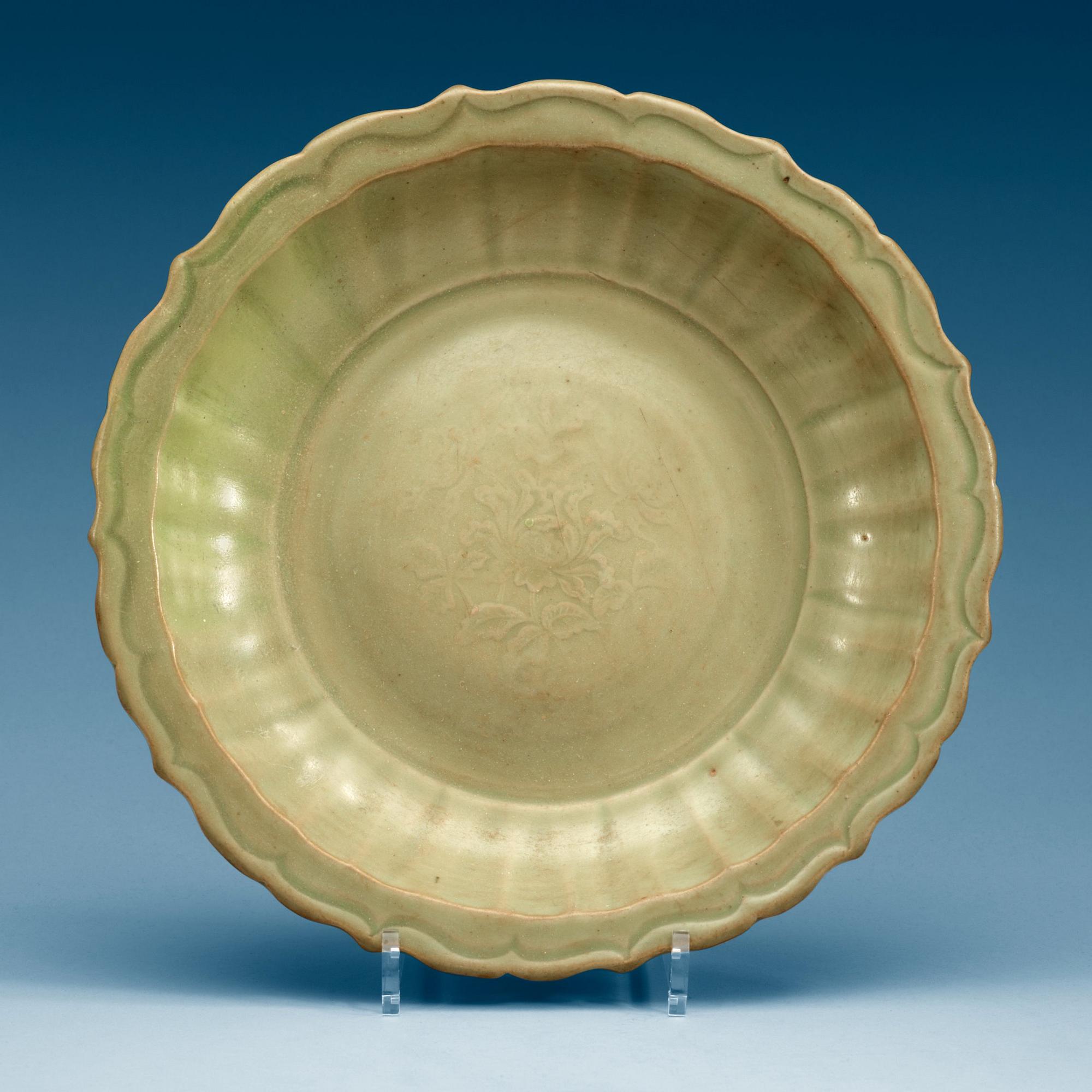 A celadon glazed dish, Ming dynasty (1368-1644).