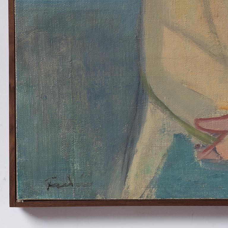 Vera Frisén, oil on relined canvas, signed.