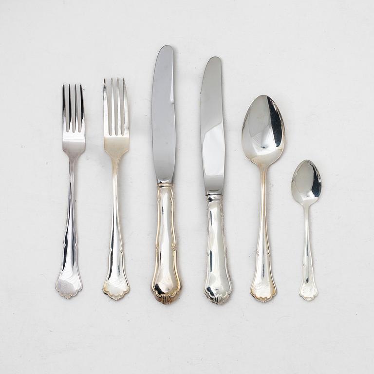 A Finnish silver cutlery set, 'Viktoria', including mark of Kultasepät Salovaara, Turku 1994 (40 pieces).