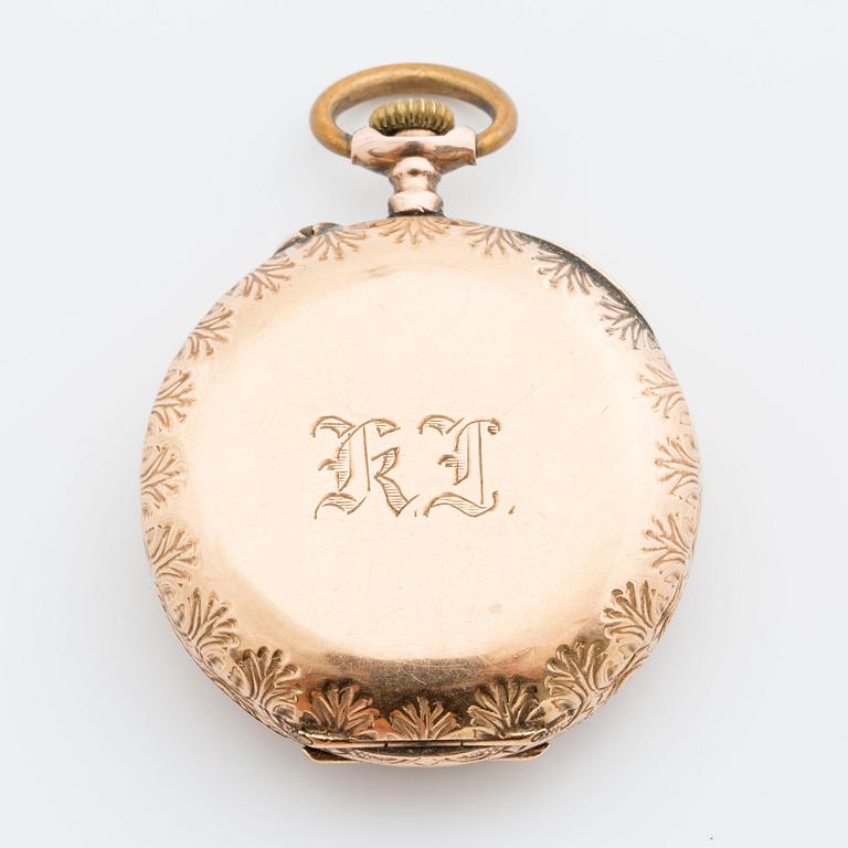 LADY'S POCKET WATCH, 14K gold, swiss mark '16 rubis'.