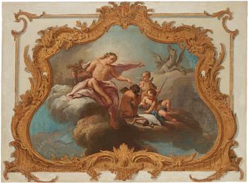 Guillaume Thomas Raphael Taraval Attributed to, An overdoor with an allegory over Music.