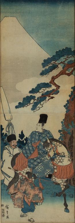 Utagawa Hiroshige (1797–1858), efter, färgträsnitt. Japan, sent 1800/tidigt 1900-tal.