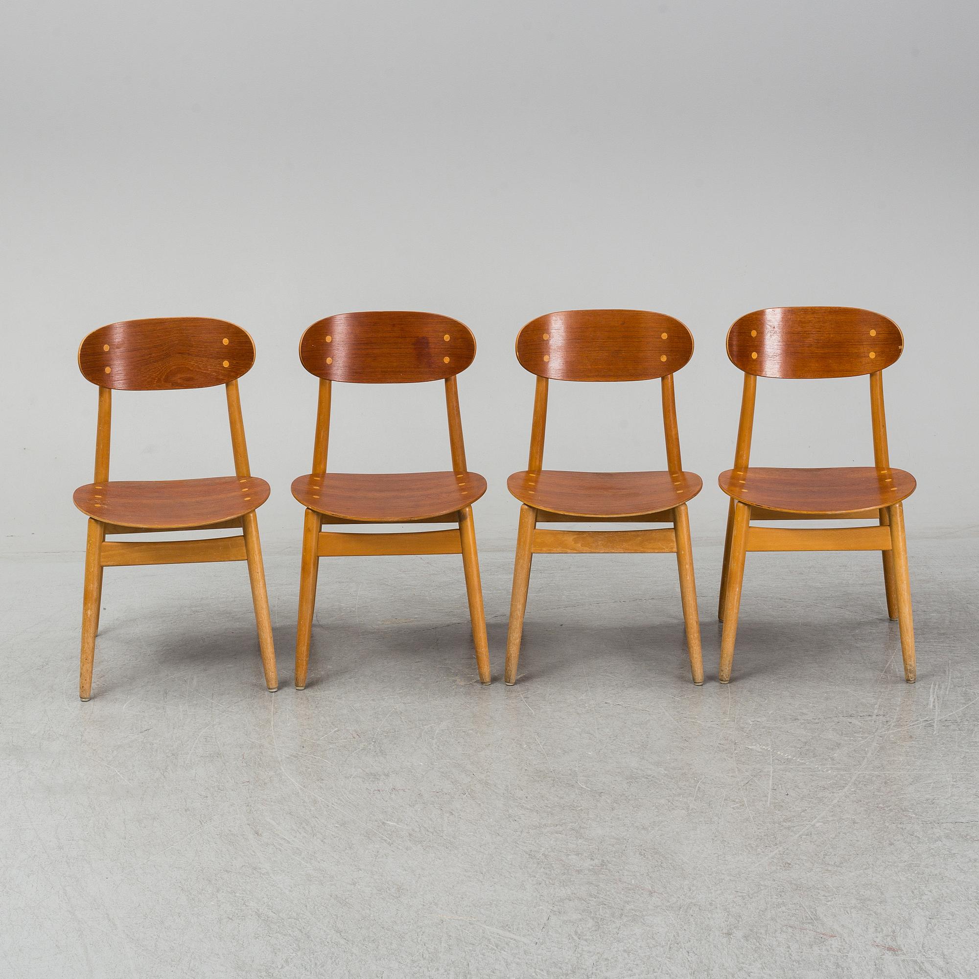 SVEN-ERIK FRYKLUND, stolar, 4 st, "Eva", Hagafors Stolfabrik AB, Nässjö, omkring ca 1960.