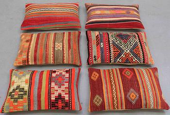 SIX KILIM CUSHIONS, AROUND 60 x 40 cm.