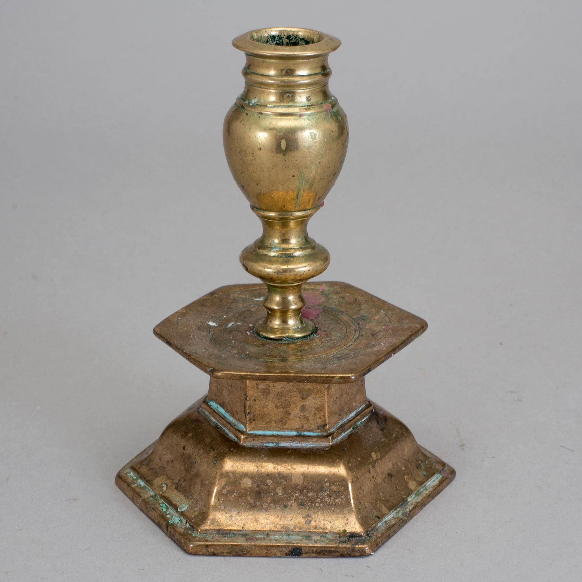 LJUSSTAKE, mässing, barock.