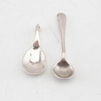 Georg Jensen, saltkar med skedar 6 st Danmark 1920/30-tal.