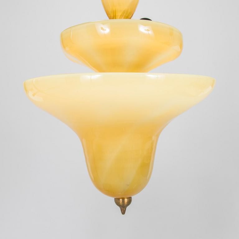 Paavo Tynell och Gunnel Nyman, taklampa, Köklax Glasbruk,  / Taito  1930-tal.