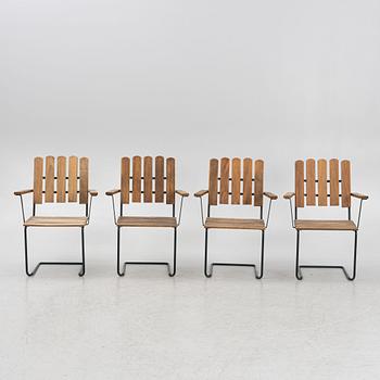 Arthur Lindquist, trädgårdsstolar, 4 st, modell A2, Grythyttan.