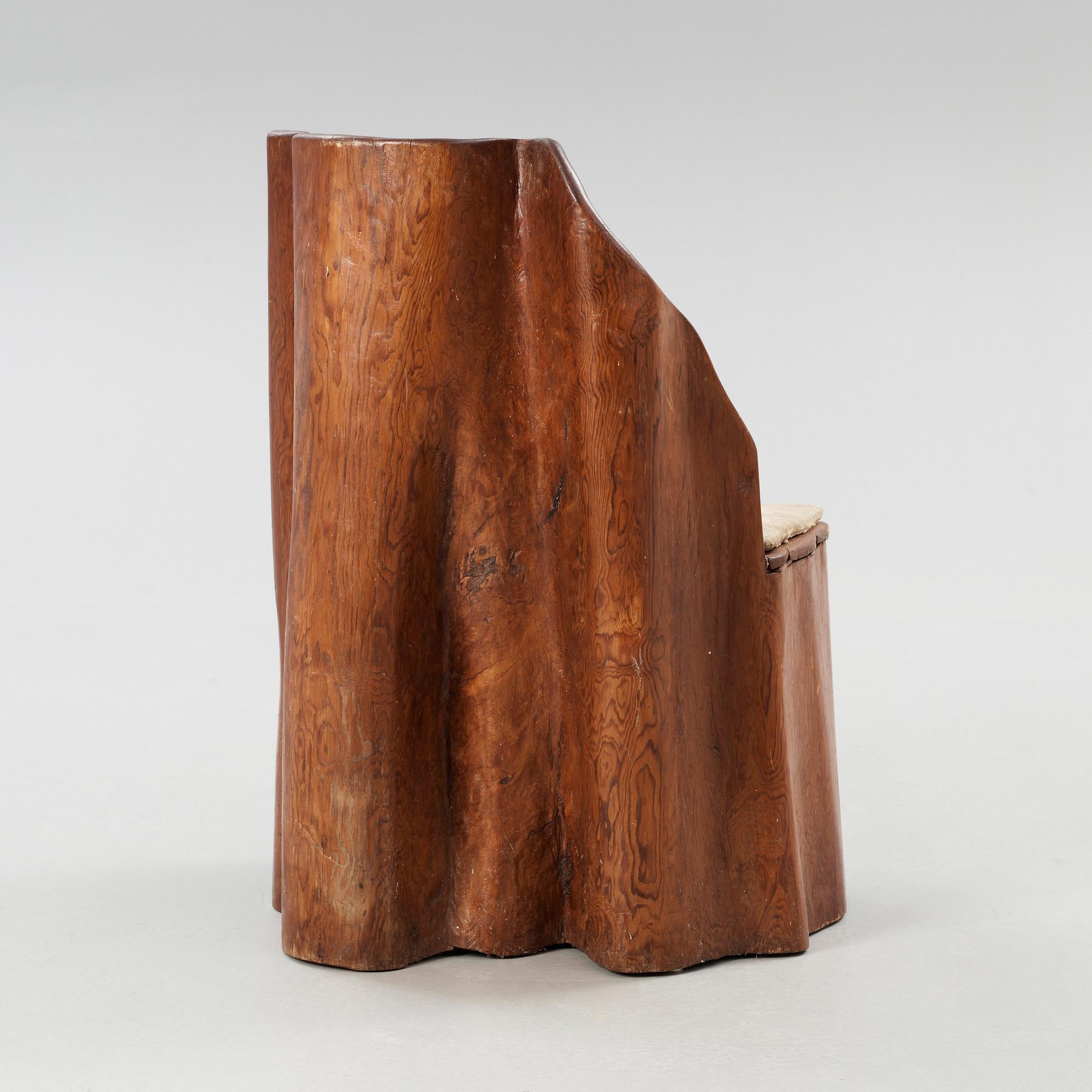 A Swedish stained pine chair, 1930's.