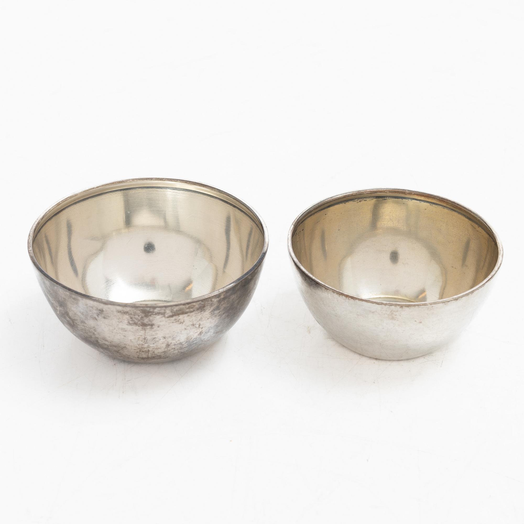 Two silver bowls, Sweden, 20th century.