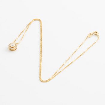 Hängsmycke 18K guld med runda briljantslipade diamanter.