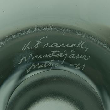 Kaj Franck, karahvi, "Kremlin kellot", lasi, signeerattu K. Franck, Nuutajärvi Notsjö -61.