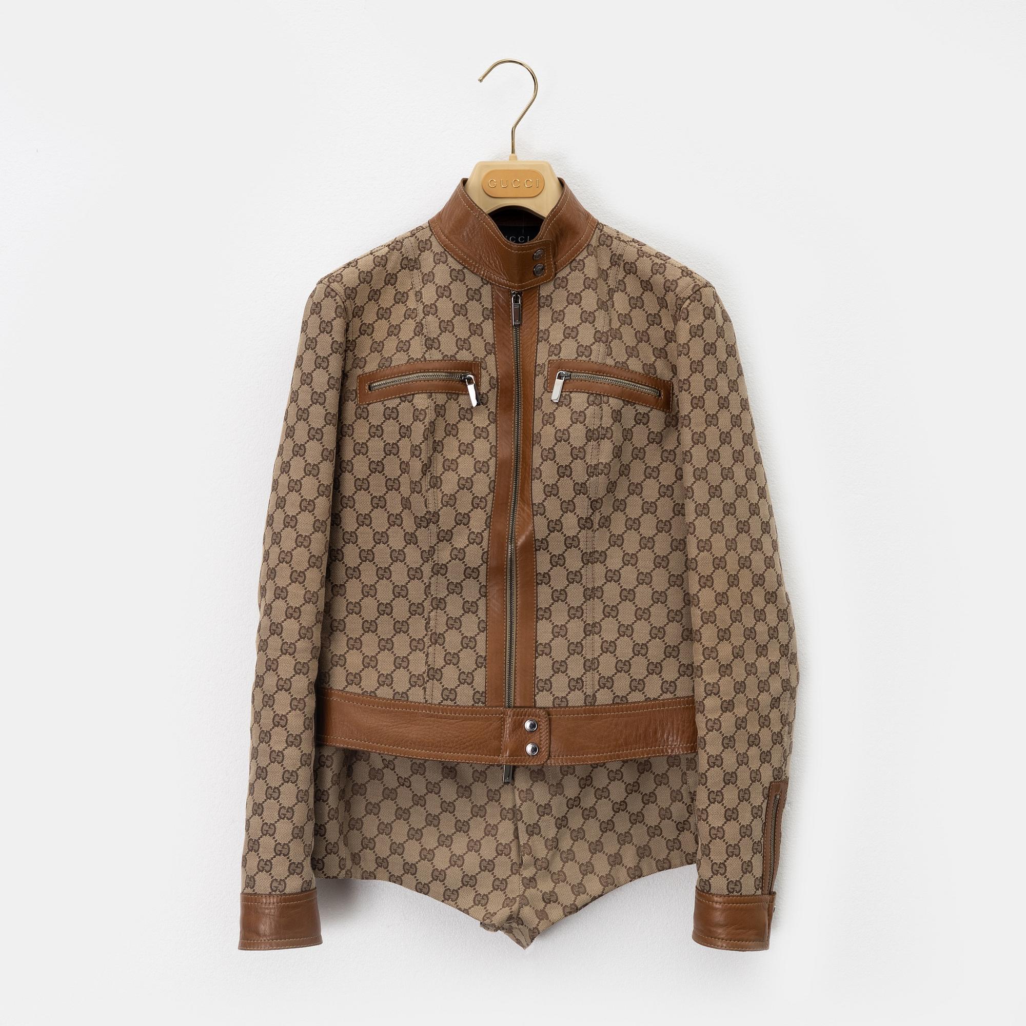 Gucci, a GG supreme jacket and shorts, size 38, 2000.