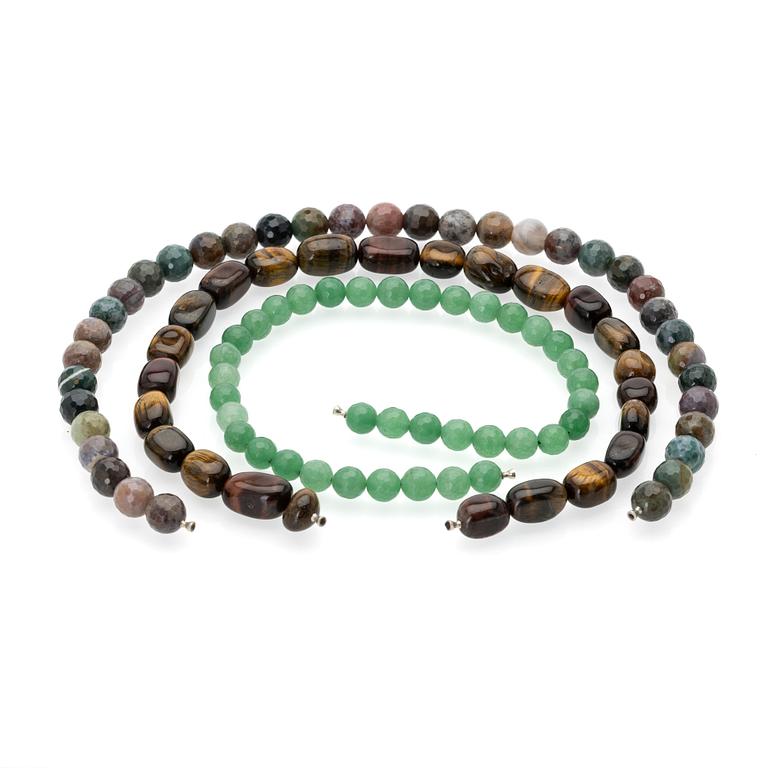Stone bead necklaces 3 pcs.