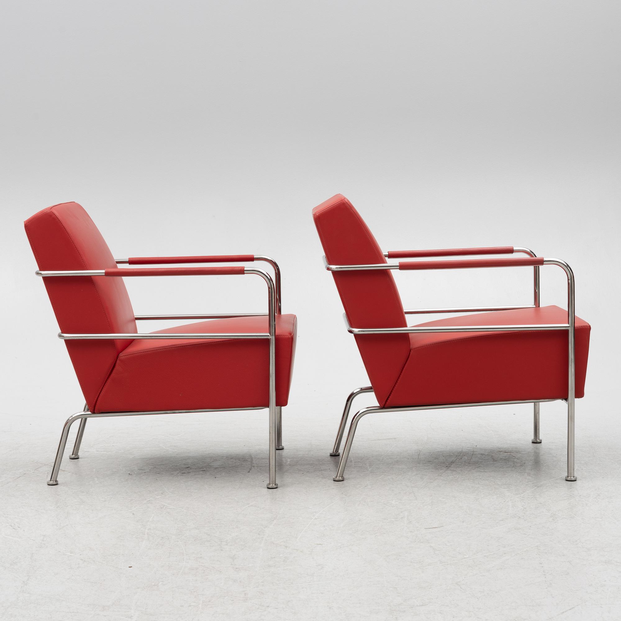 Gunilla Allard, a pair of armchairs with footstools, 'Cinema', Lammhults.