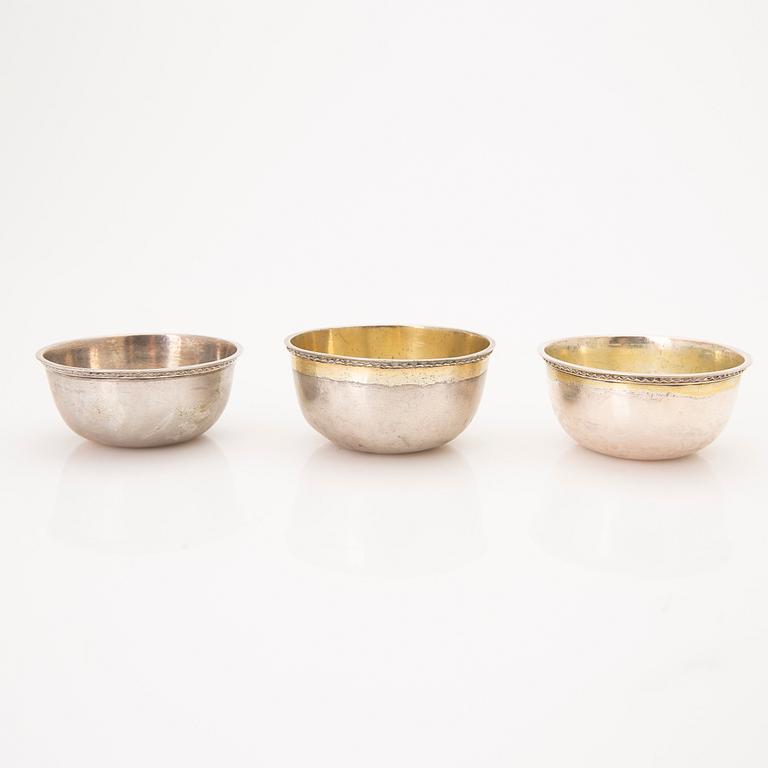 Tumblers, 3, silver, Conrad Gadd (active 1725–1750), Kristianstad.