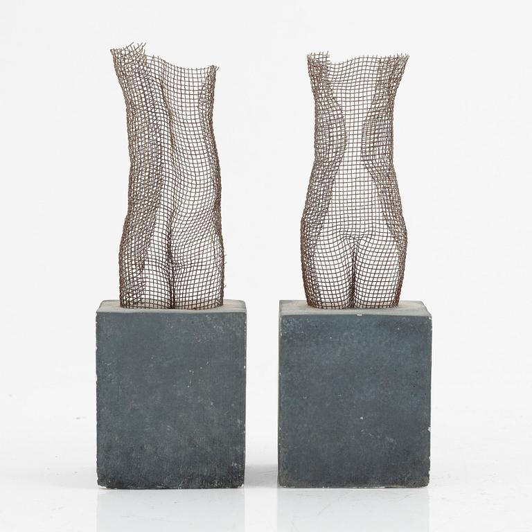Barbro Bäckström, "Backs", a pair of miniature sculptures.