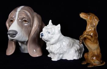 FIGURINER, 4 st, porslin, bl a Lladro, Kongl Dansk.