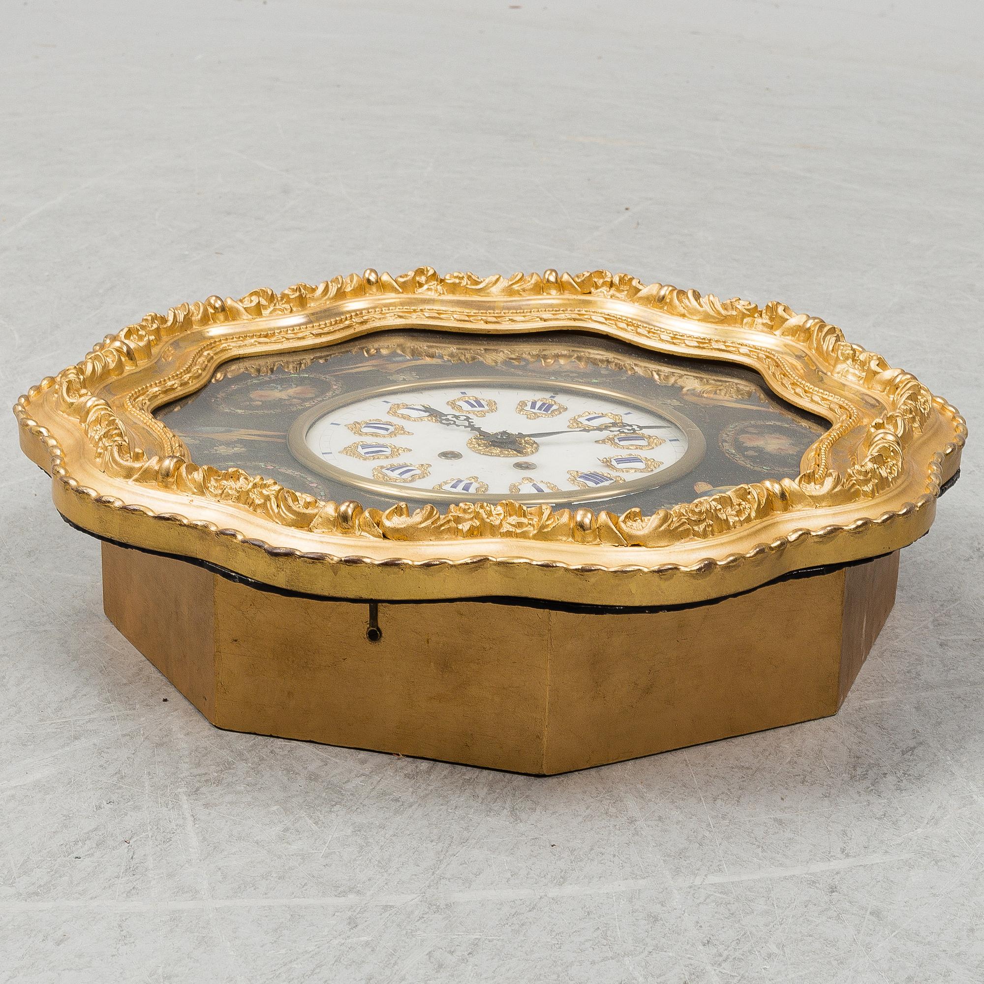 A late 19th Century wall clock, Gothenburg.