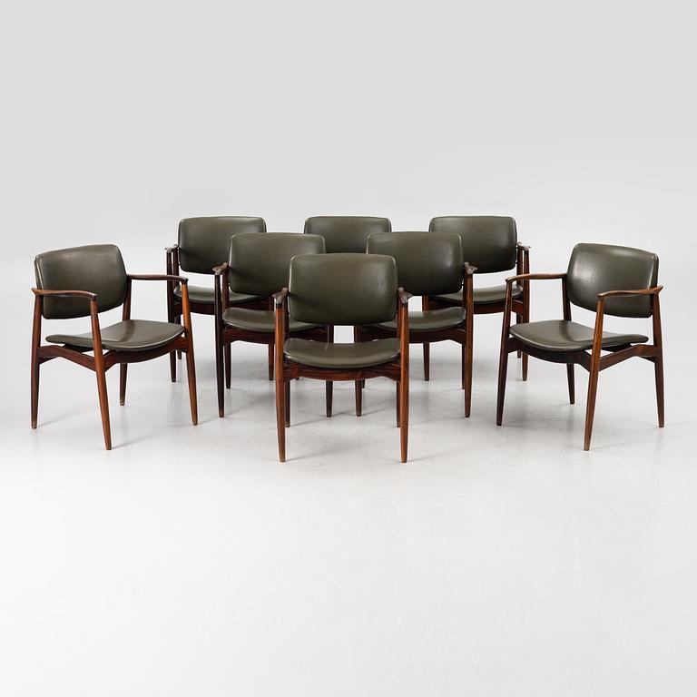 Erik Buch, armchairs, 8 pcs, Denmark, 1960s.
