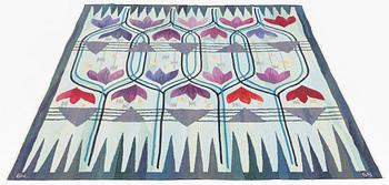 Vävd tapet, gobelängvariant, ca 217 x 146 cm, signerad GN BN.