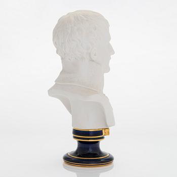 A biscuit bust of Napoleon Bonaparte, Sèvres, France.