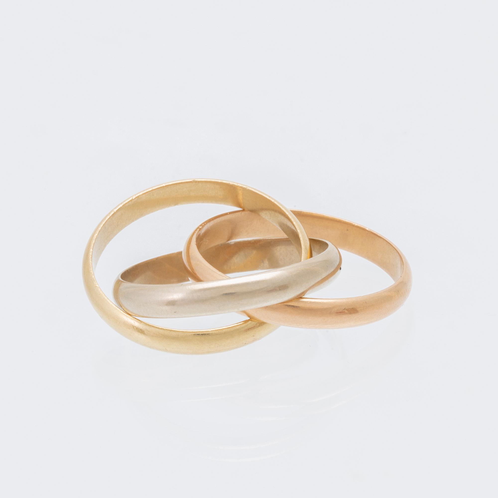 Cartier "Trinity" ring i 18K trefärgat guld.