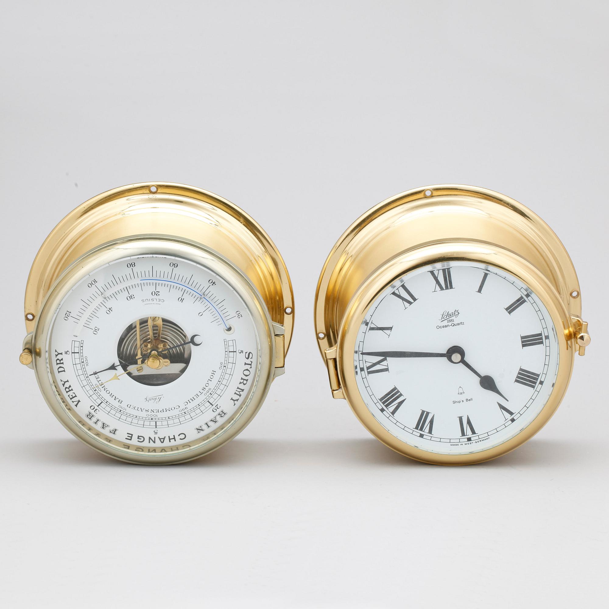 KLOCKA och BAROMETER, 2 delar, Schatz, 1900-talets andra hälft.