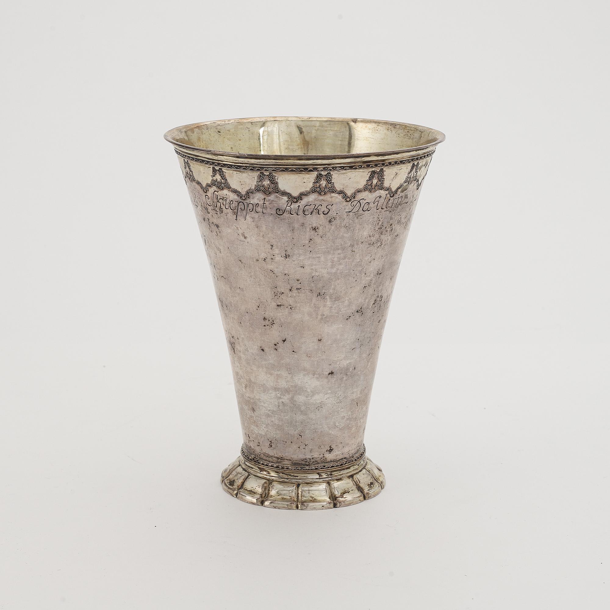 Lorens Stabeus, bägare, silver, Stockholm 1754.