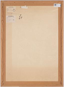 CO Hultén, oil on lithographic print, signed and executed 1952.