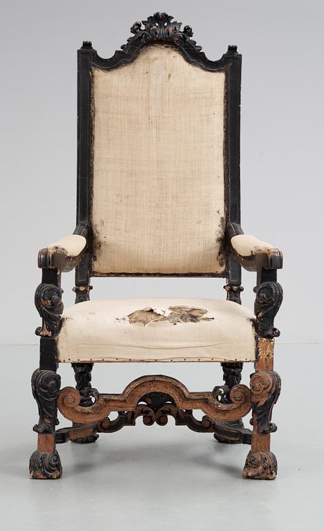 A Swedish Baroque circa 1700 armchair.